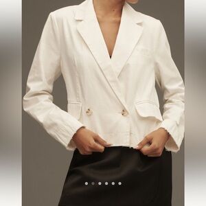 Anthropologie cotton Double-Breasted Blazer